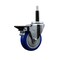 Service Caster 4'' Blue Poly Swivel 3/4'' Expanding Stem Caster with Brake SCC-EX20S414-PPUB-BLUE-PLB-34 - alternate 1